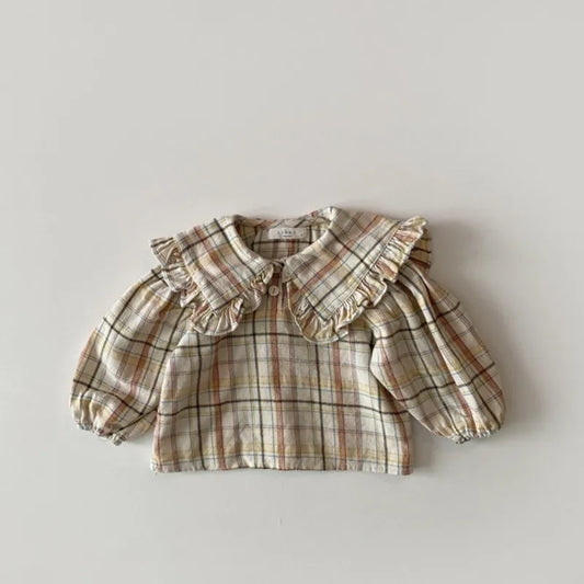 SUMMER RUFFLE SHIRT - CHECKER